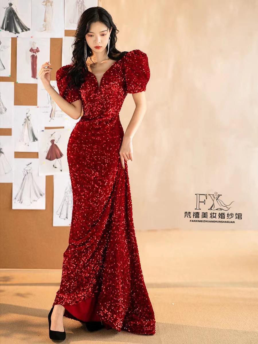 高级亮片鱼尾礼服