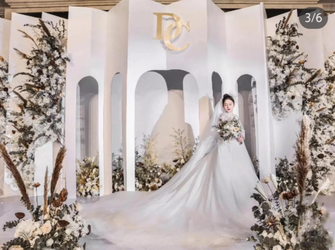 超火泰式拱门纯净白色婚礼