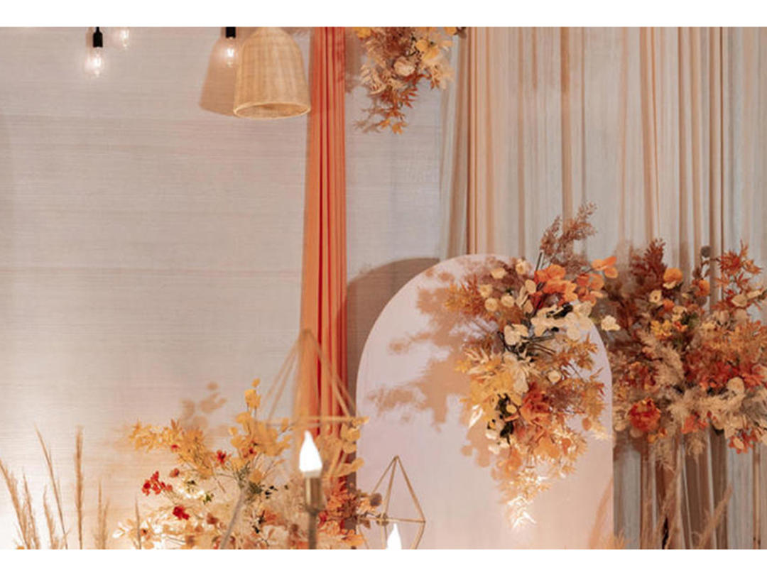 【笙瑟婚礼】温馨浪漫清新香槟橙色系婚【一叶知秋】