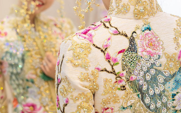 华丽丽的金色印度丝马来袍