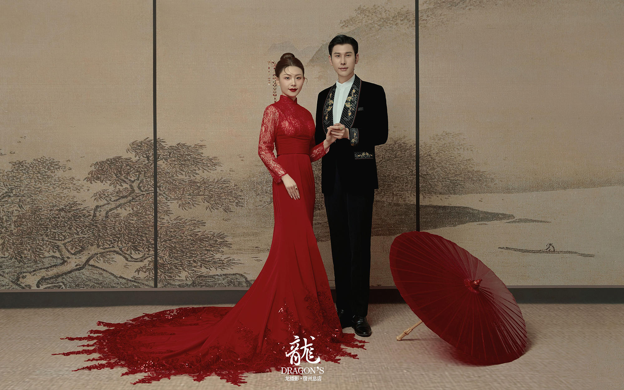 中式国风【中式工笔画】复古婚纱照