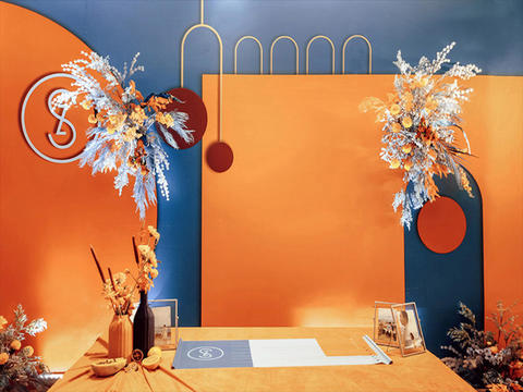 【嘉月婚礼】 蓝橙撞色|超强设计感 限时七折