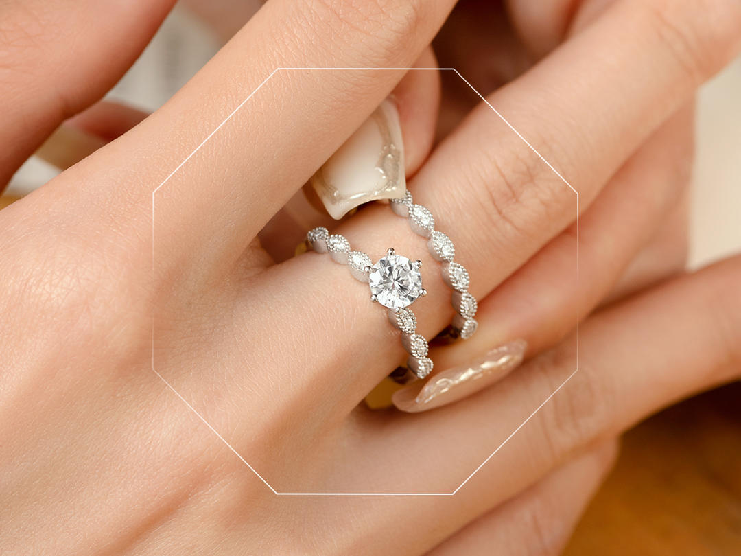 钻戒【海浪】叠戴设计钻戒结婚戒指戒托