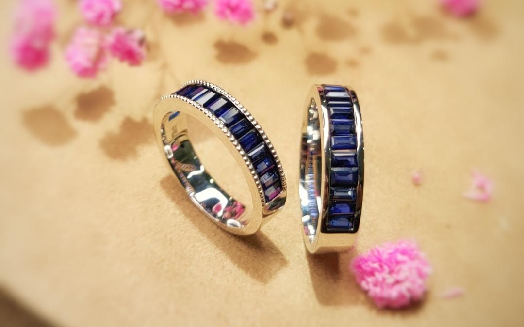 自然之美通用款蓝宝石对戒