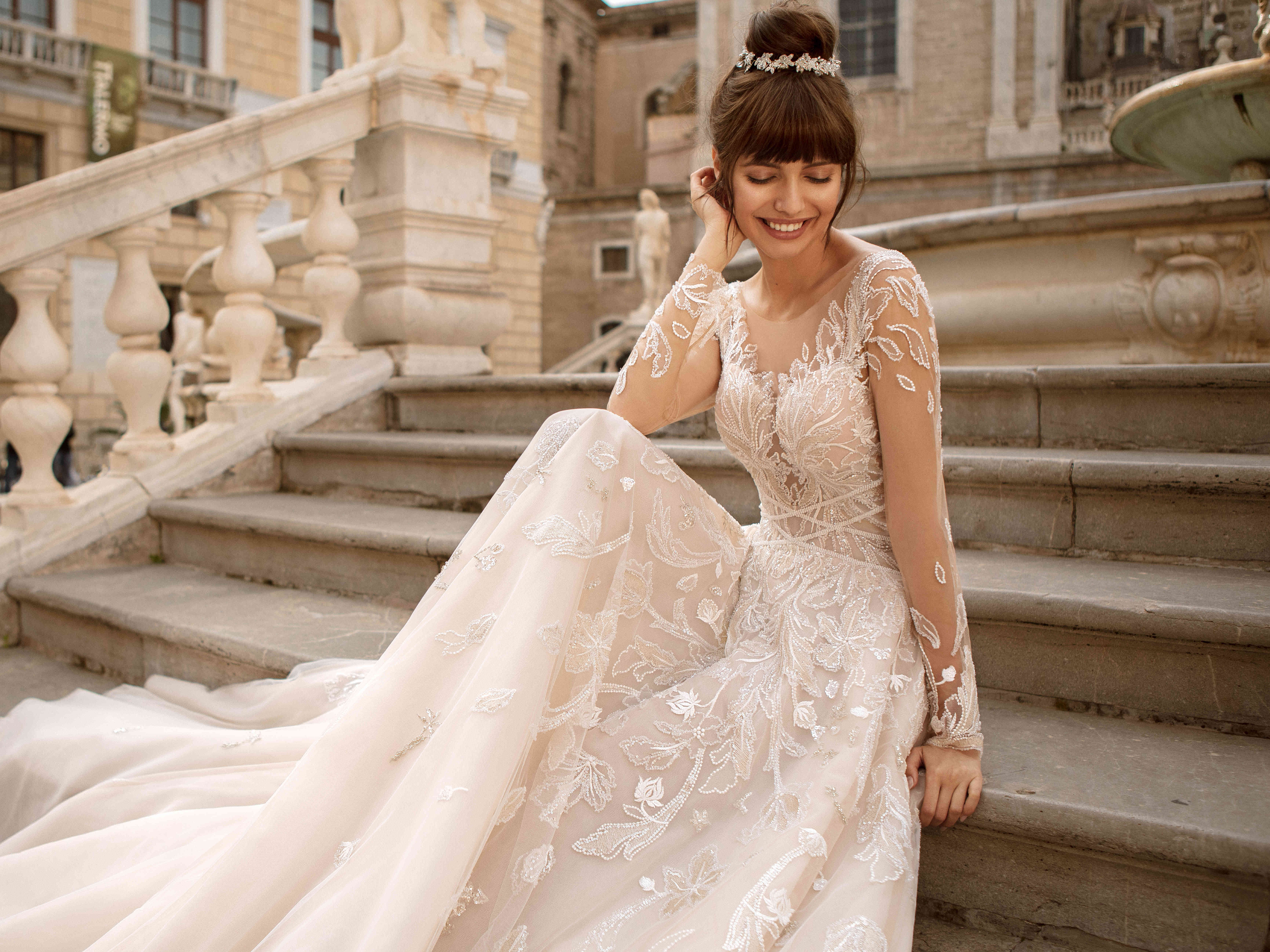 [薇蜜]婚纱礼服显瘦一字肩