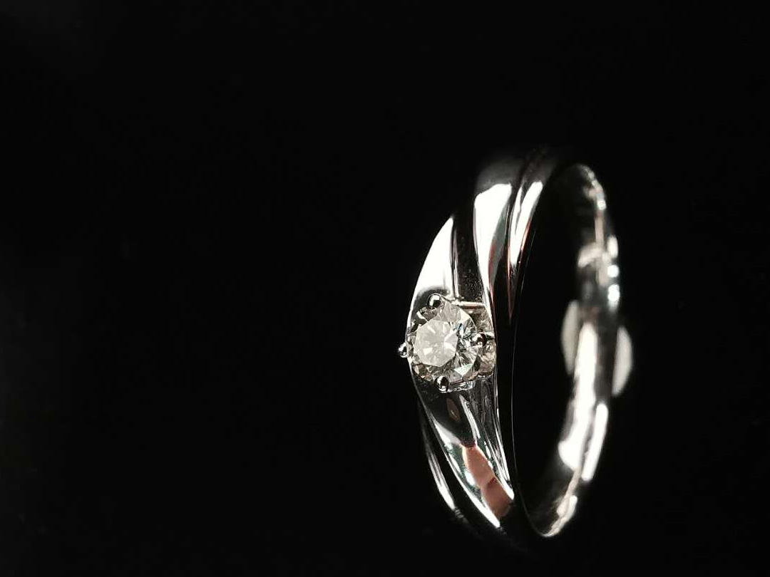 18K白金时尚男款结婚婚戒