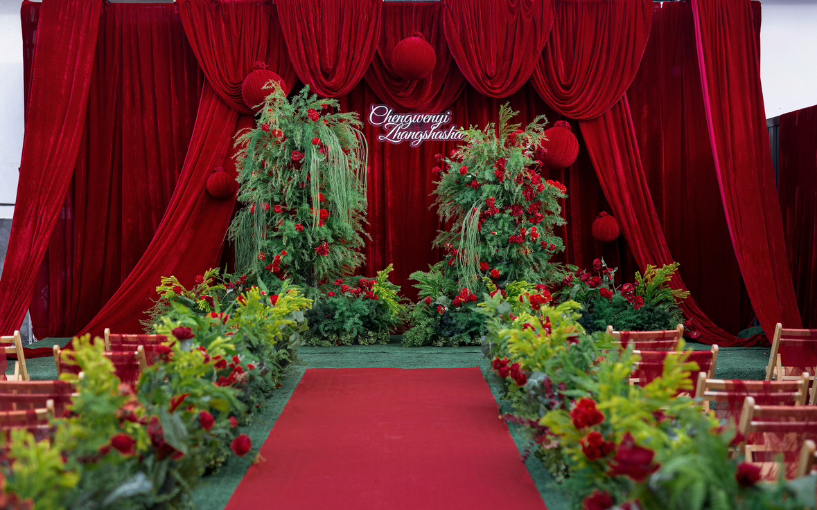 【佳美婚禮】鄉(xiāng)情赤色布幔風格婚禮