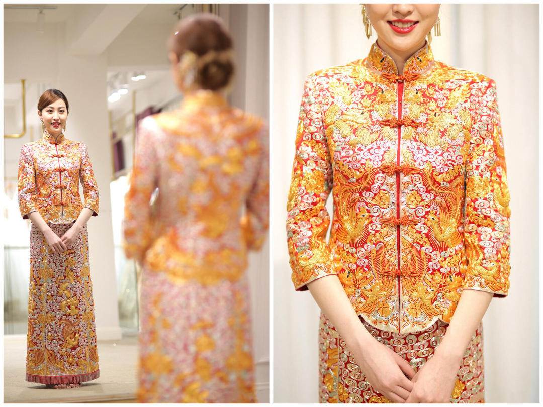 【手绣褂后】高级定制中式龙凤褂