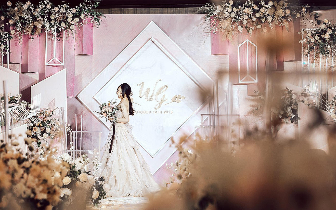 仙女系列甜美白粉色【预定婚礼】