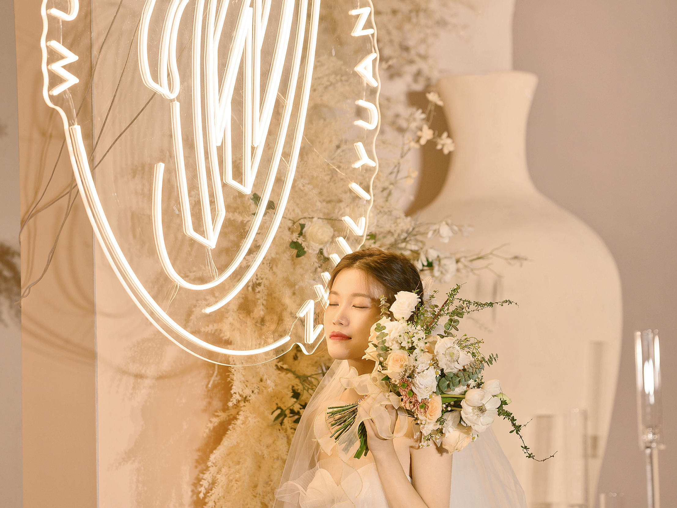 域婚礼丨香槟色简约几何婚礼