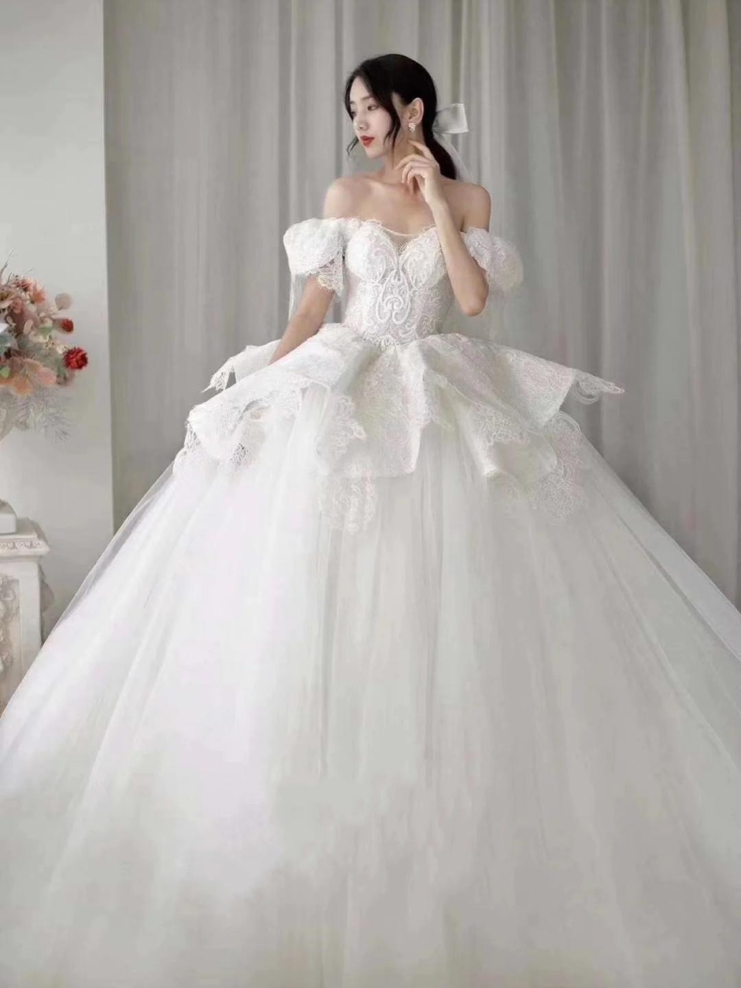 【爱嫁】品质婚纱显瘦大拖尾套餐  送伴娘服