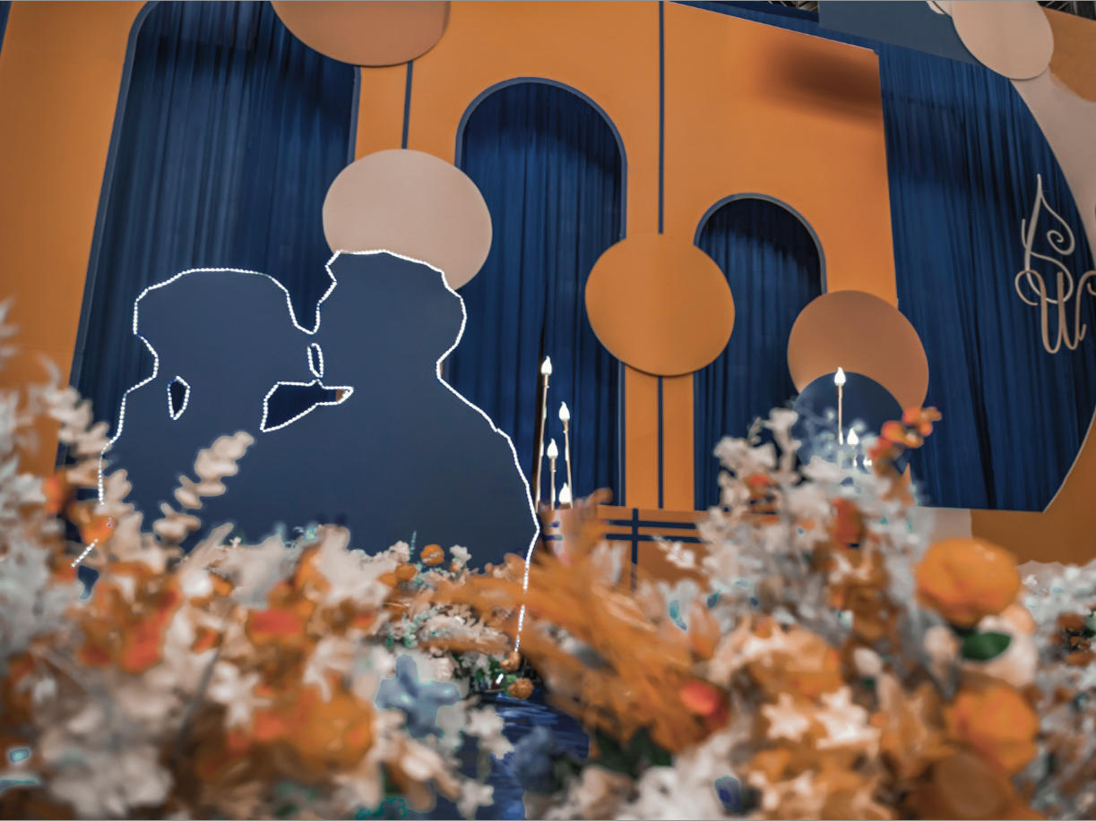 【花伴婚礼】蓝橙撞色风潮婚礼