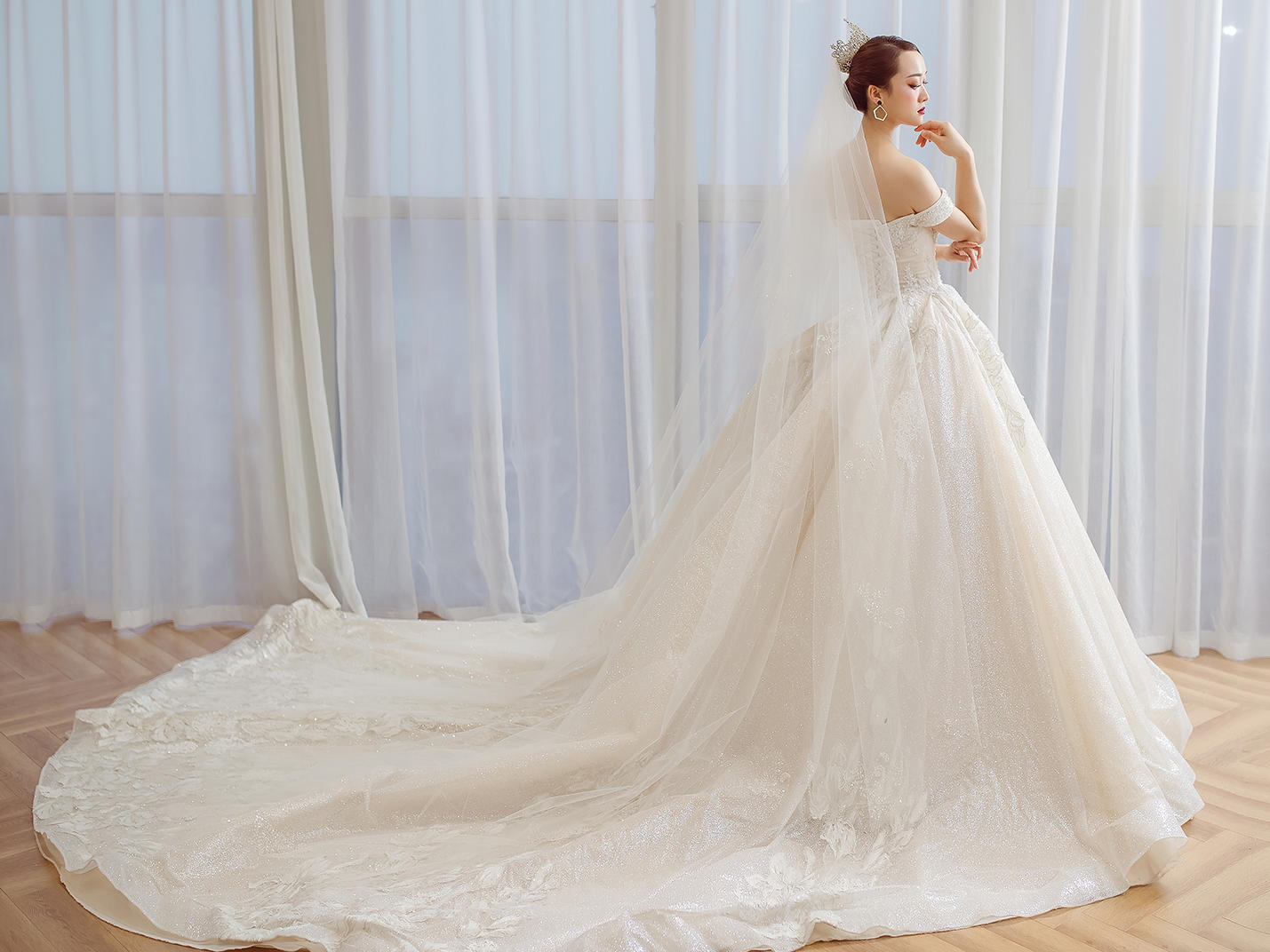 【限定优选三件套】绝美齐地纱