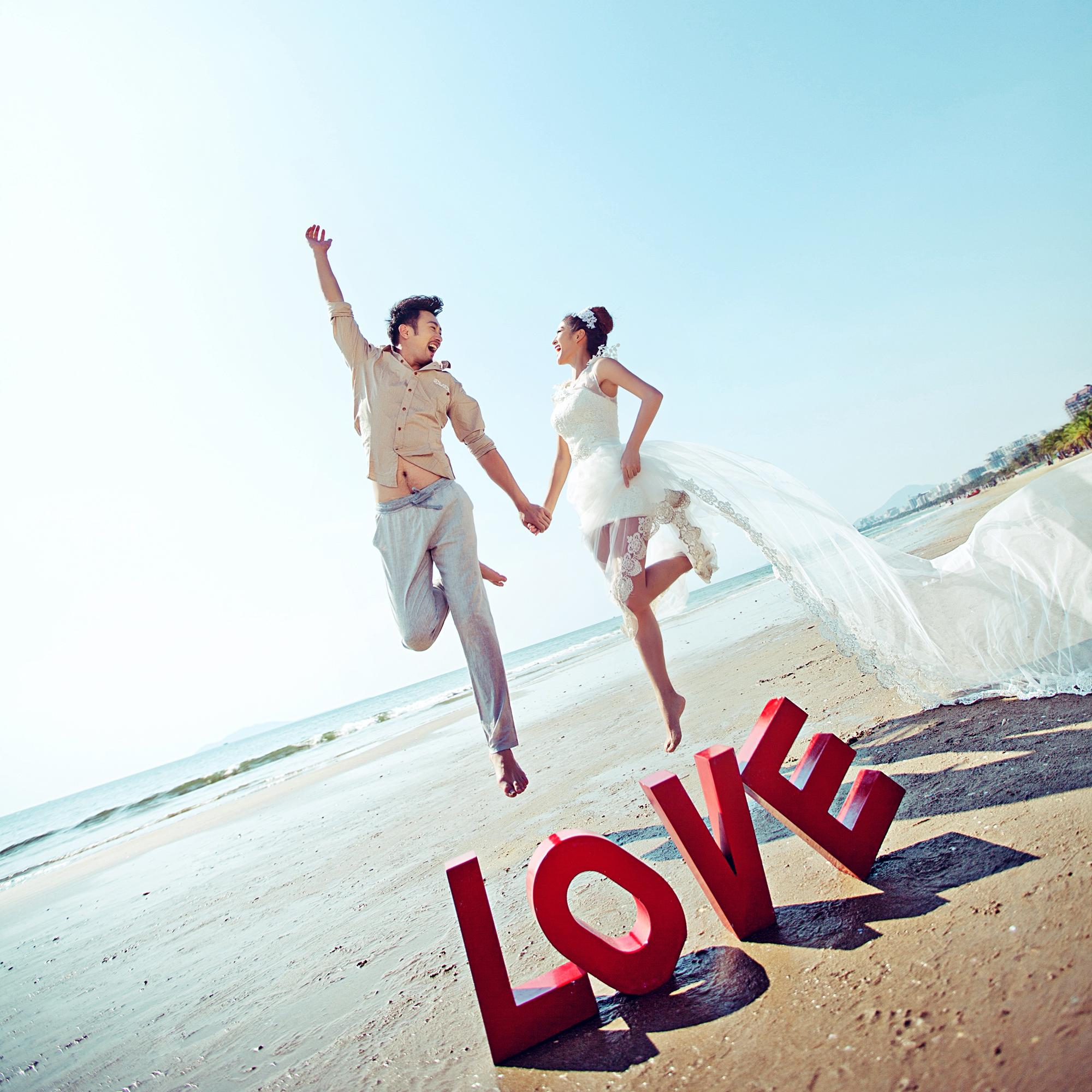 三亚海景拍摄套餐 送高清摄像 送全新婚纱