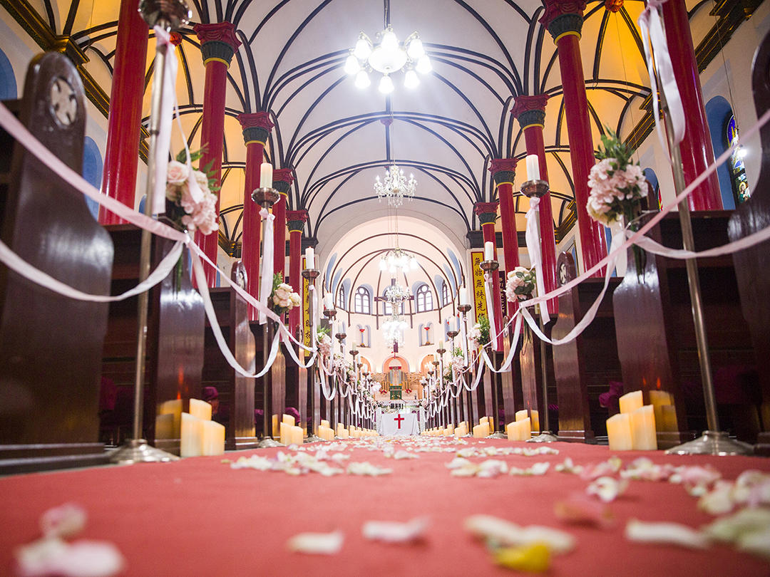 保定天主教堂婚礼—爱的真谛套系，送水中取戒仪式