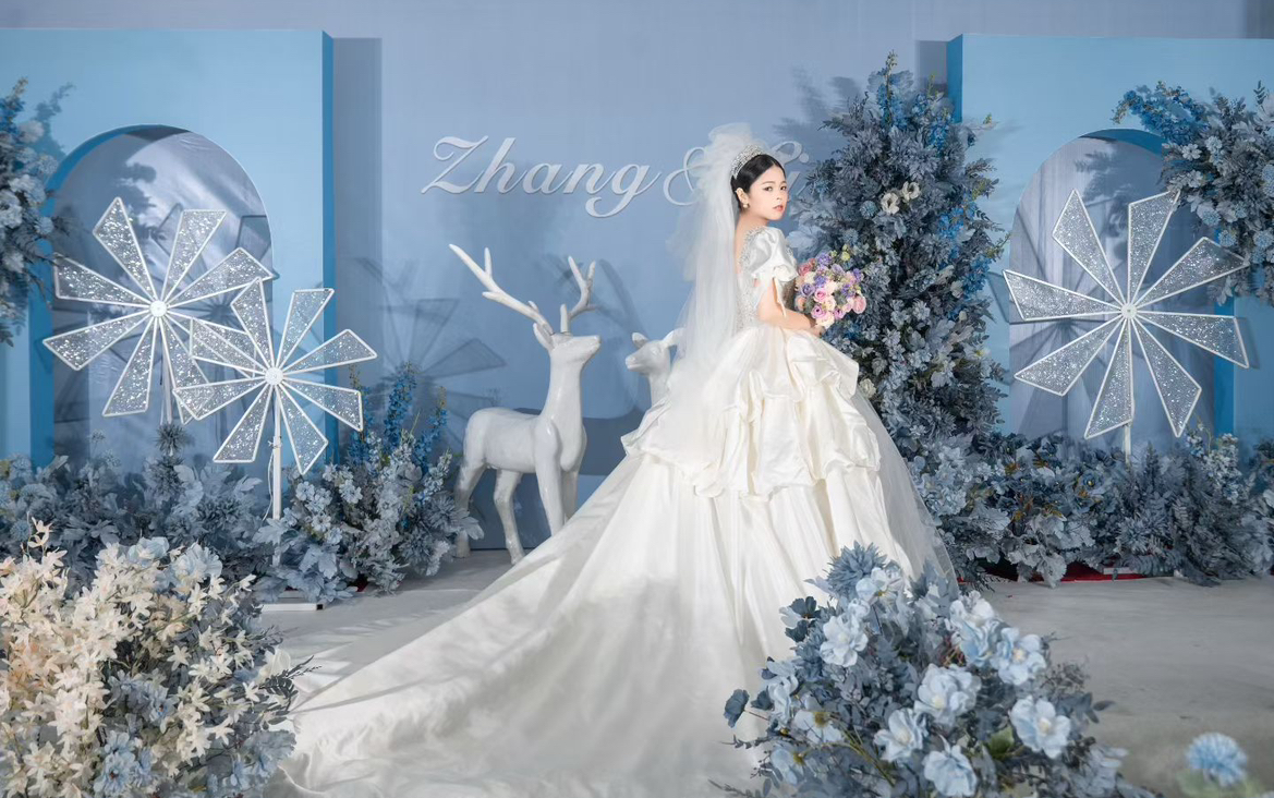 藍調色調邂逅冰雪秘境婚禮