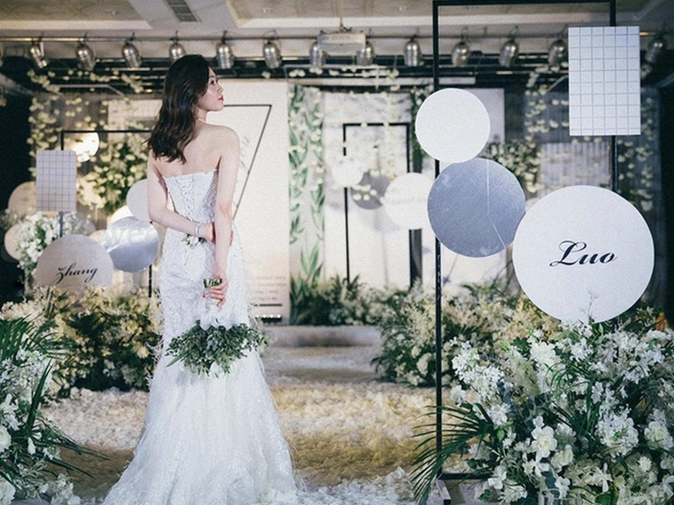 如漆婚礼|白绿色小清新几何婚礼