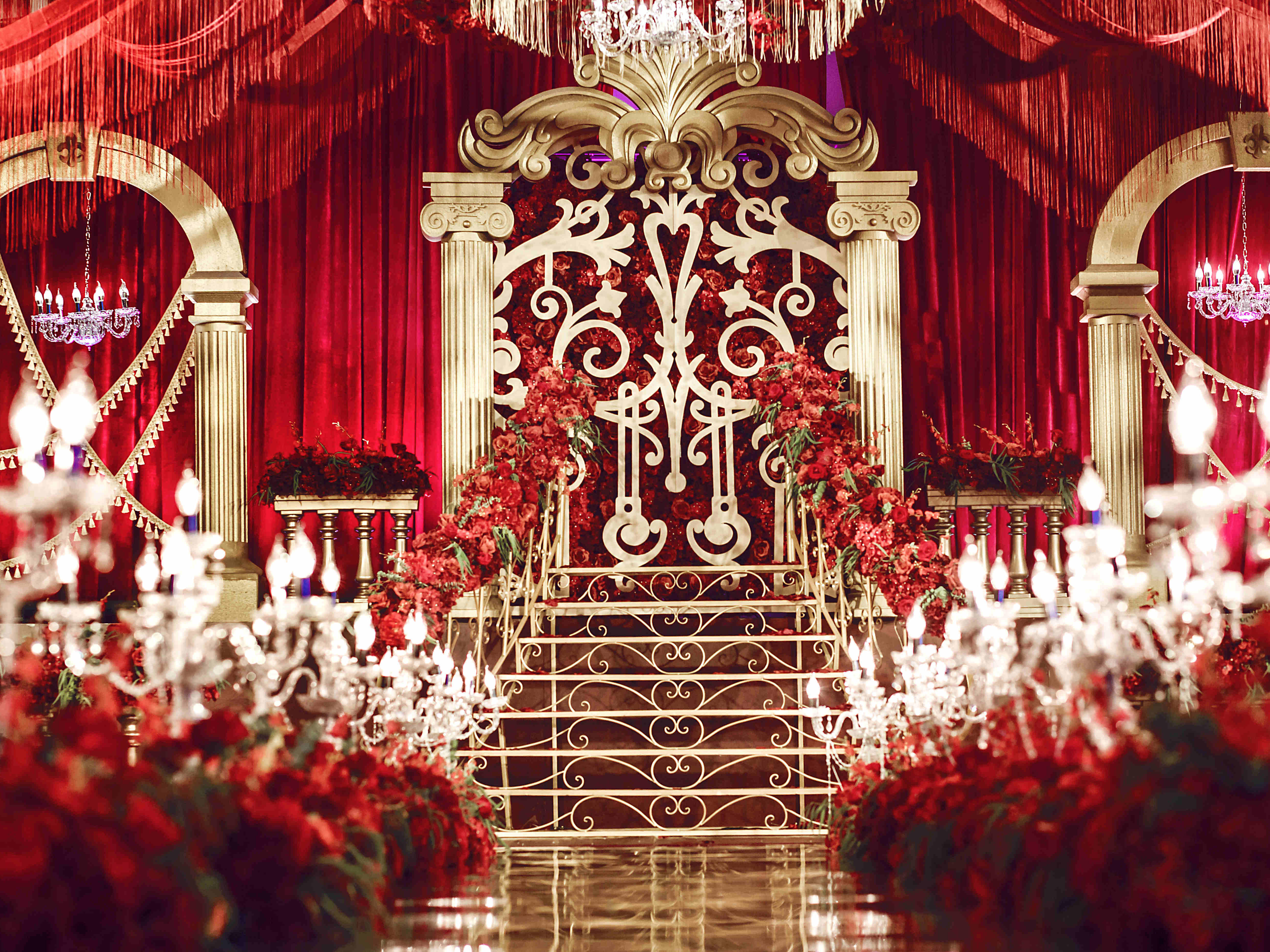红金欧式婚礼大气高贵兰泽宴会设计