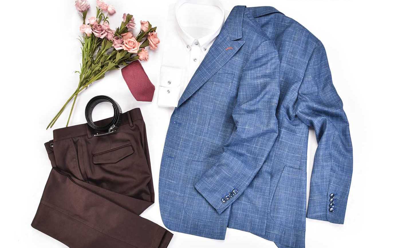 港礼服【爱尔兰亚麻系蓝色格纹套装】