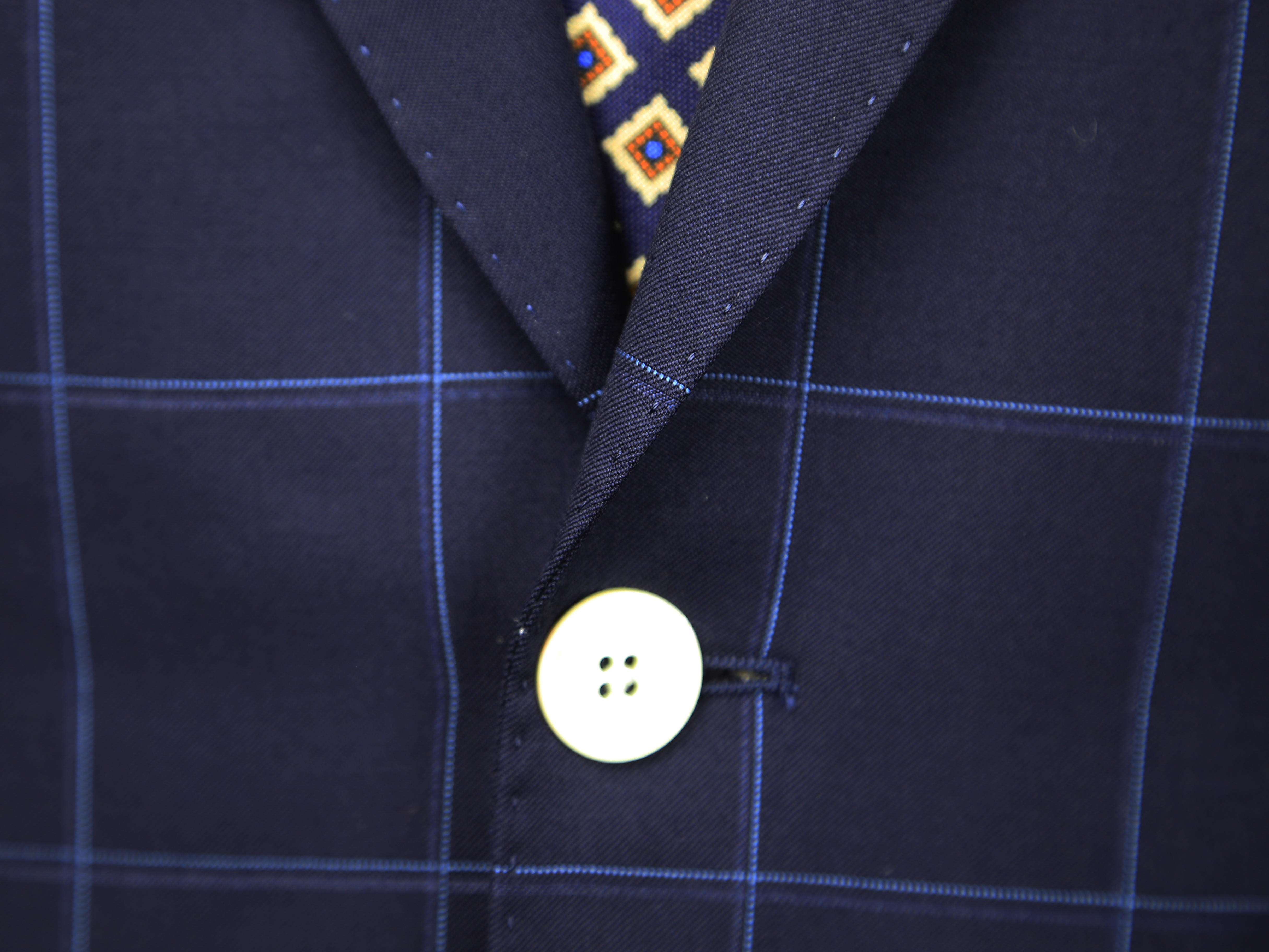 【风尚系列】绅士经典藏蓝窗格套西