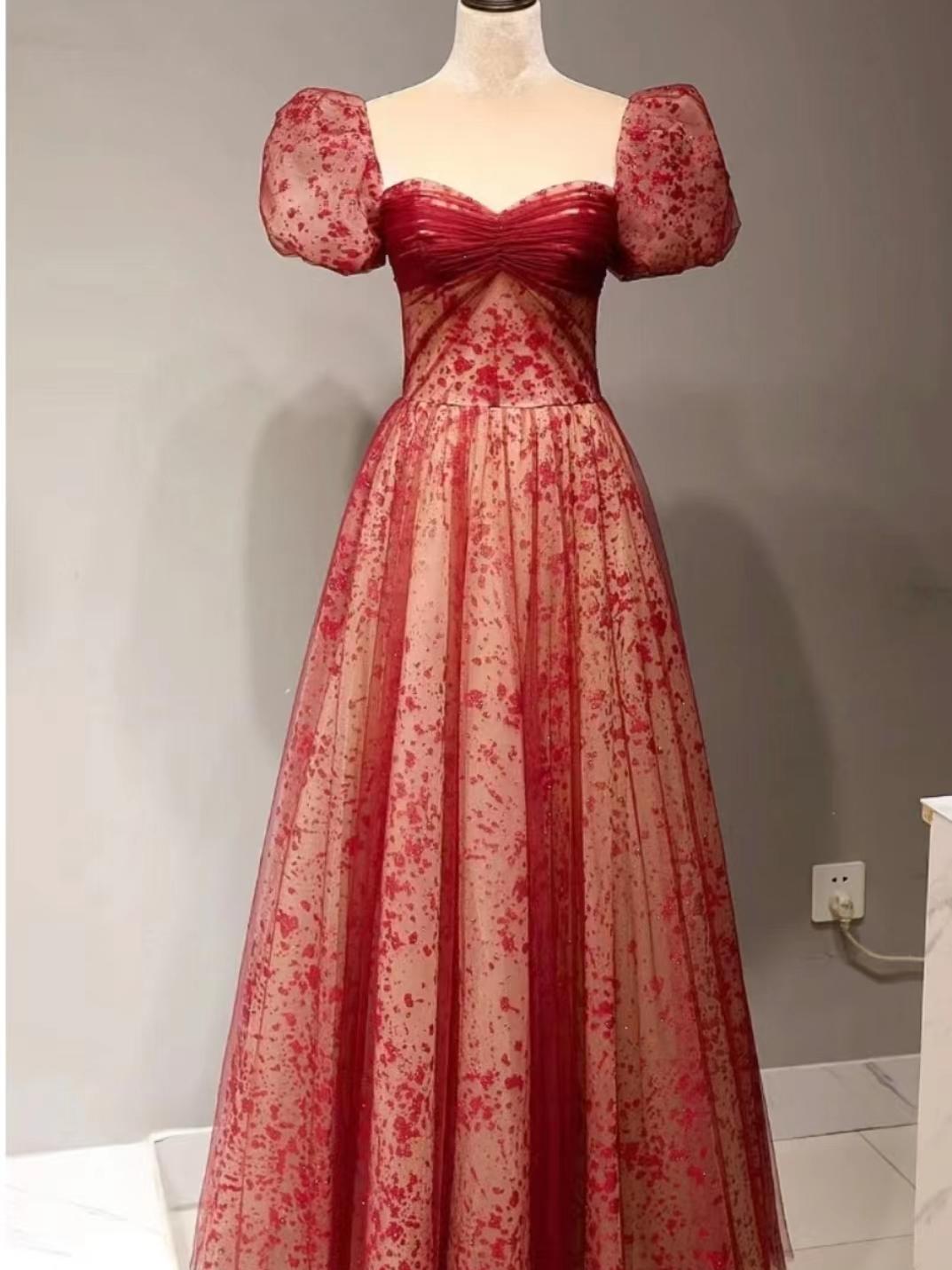 浪漫法式泡泡袖公主礼服裙