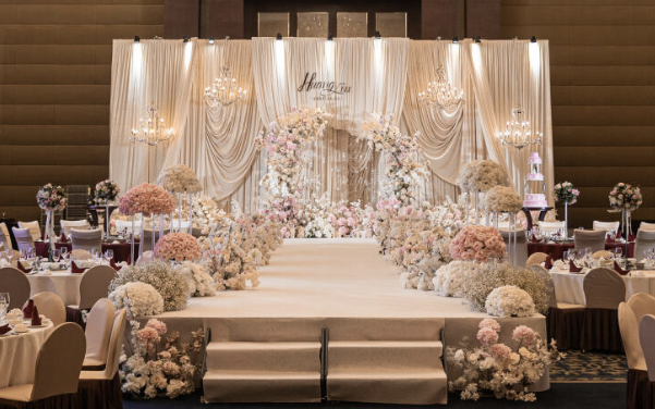 经典又耐看的香槟色韩式婚礼