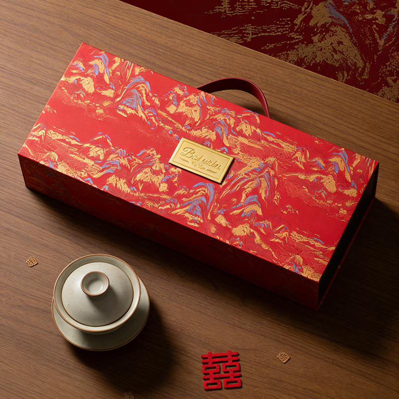 中式国风 良辰吉日高档伴手礼 红色送宾客伴郎伴娘高档礼盒结婚回礼