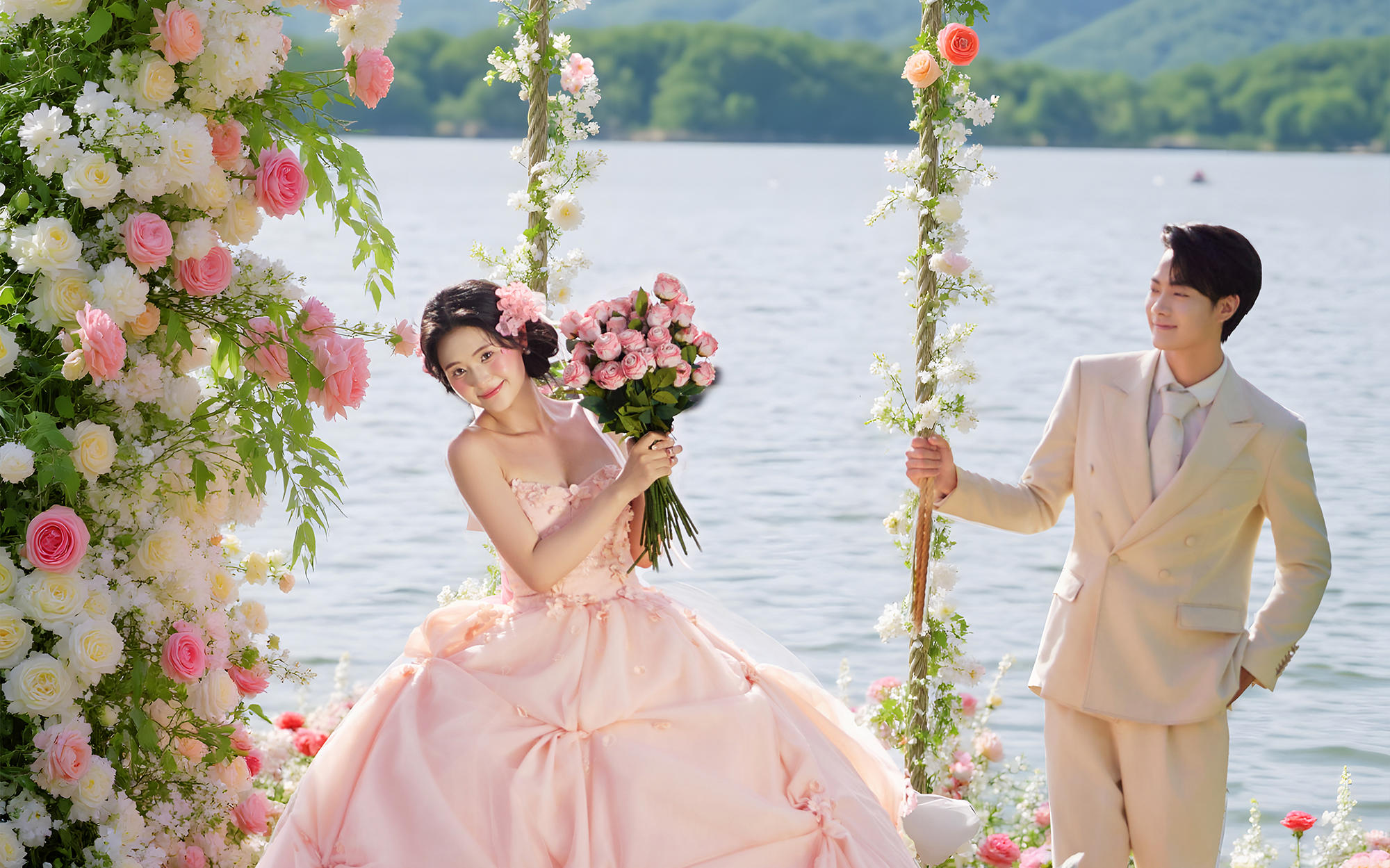 【鲜花秋千】春日鲜花秋千婚纱照清新又浪漫