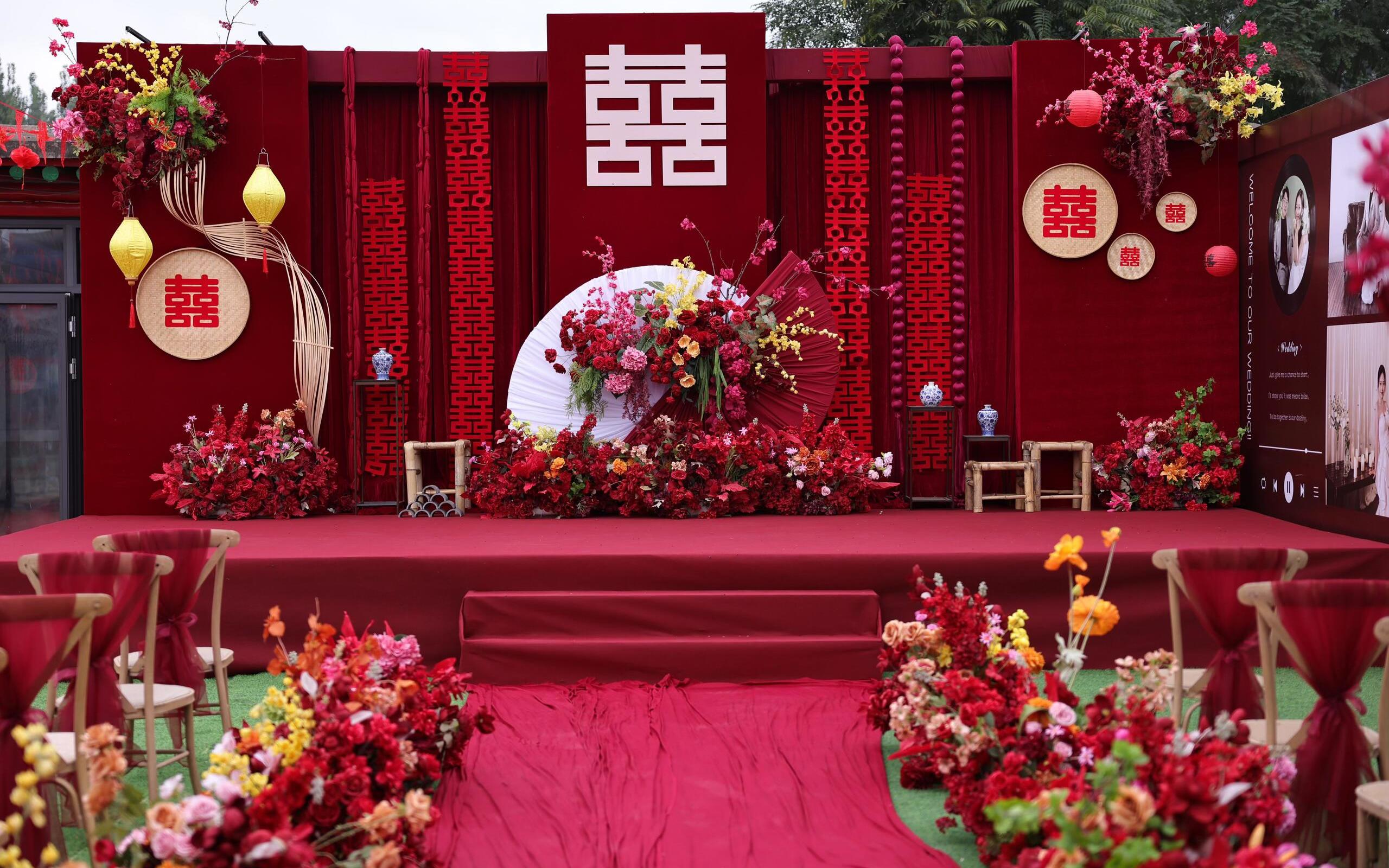 喜庆祥和的婚嫁氛围