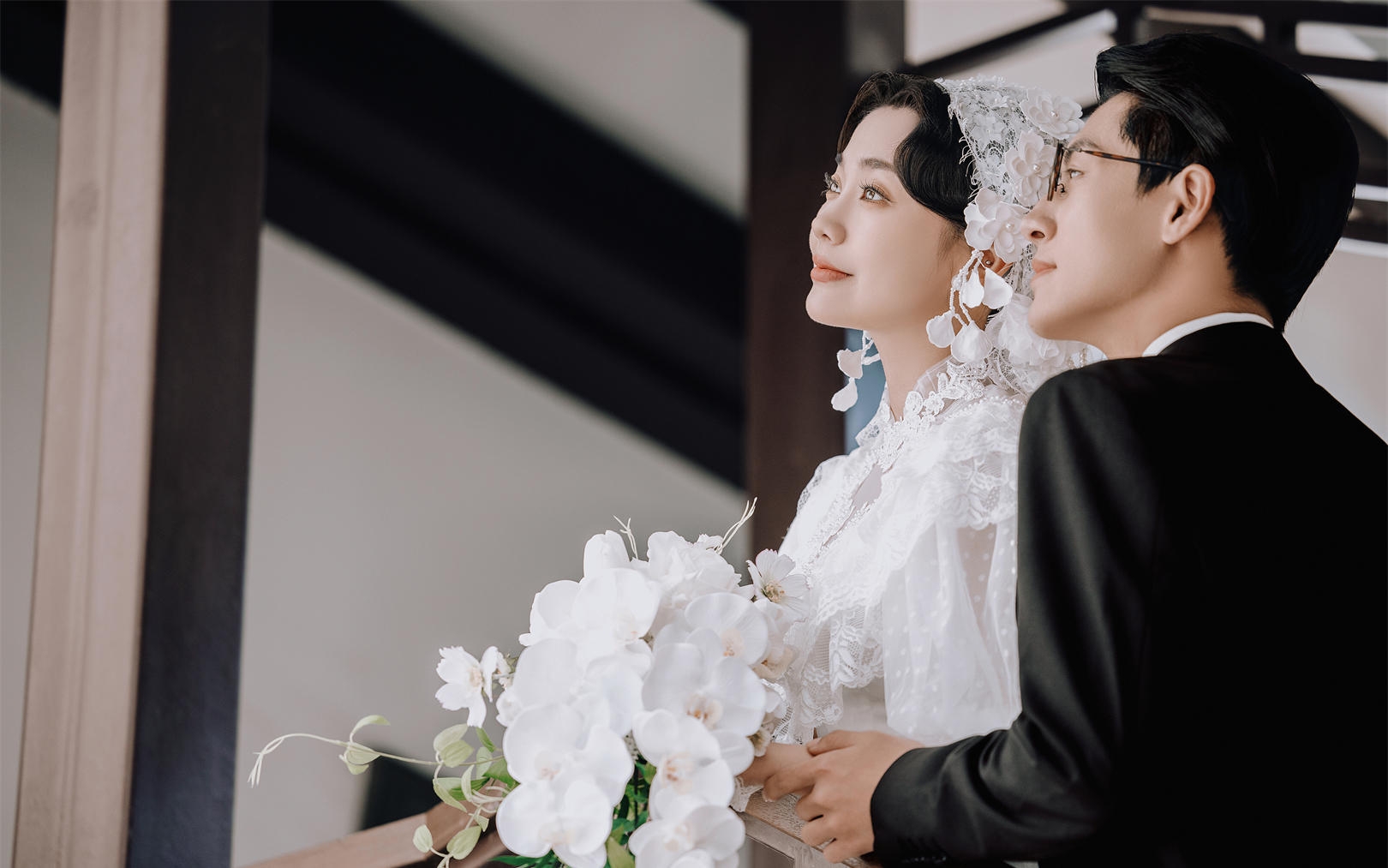 民国复古园林风婚纱照