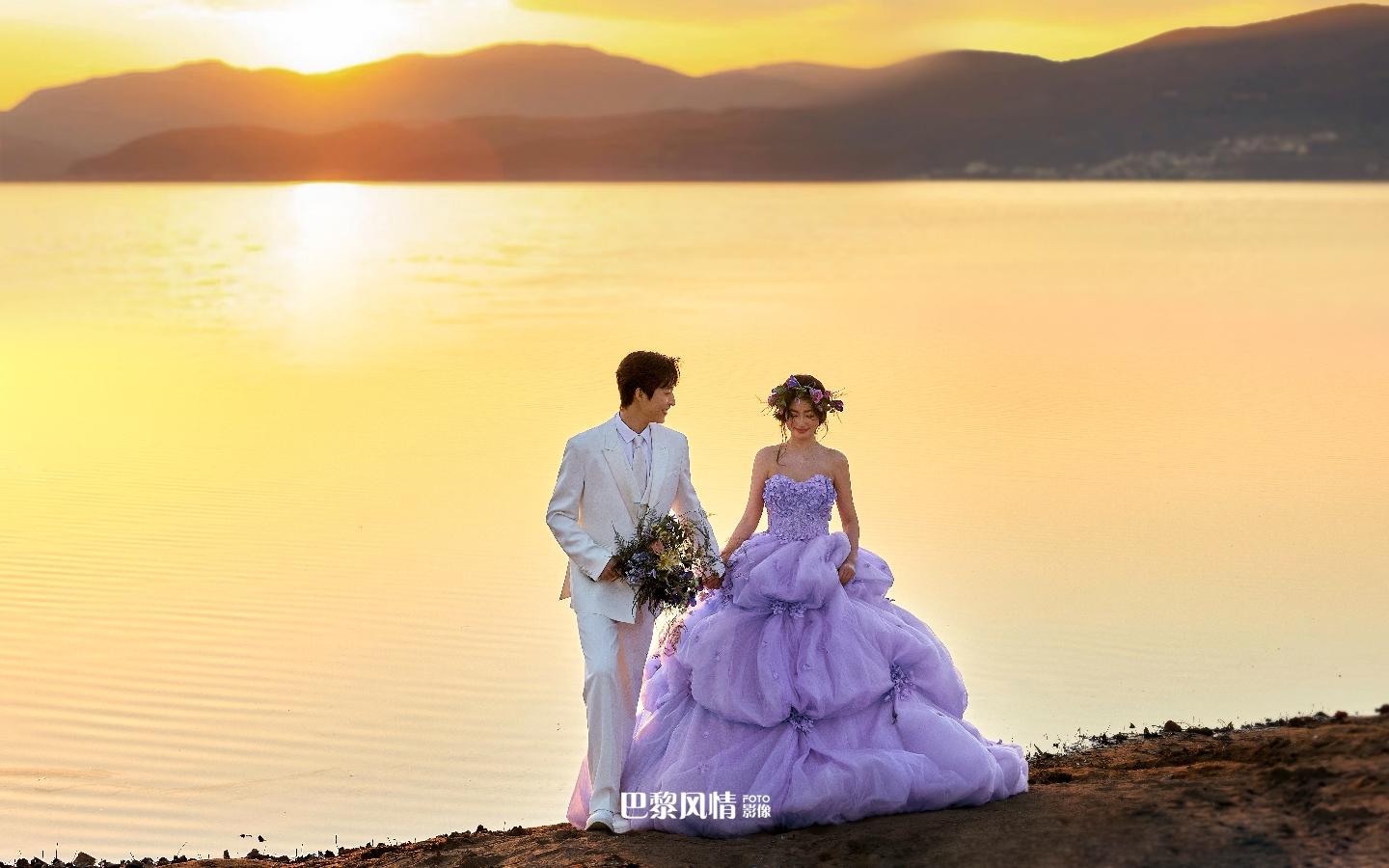 一眼就沦陷的紫色花神婚纱照🌸谁拍谁好看