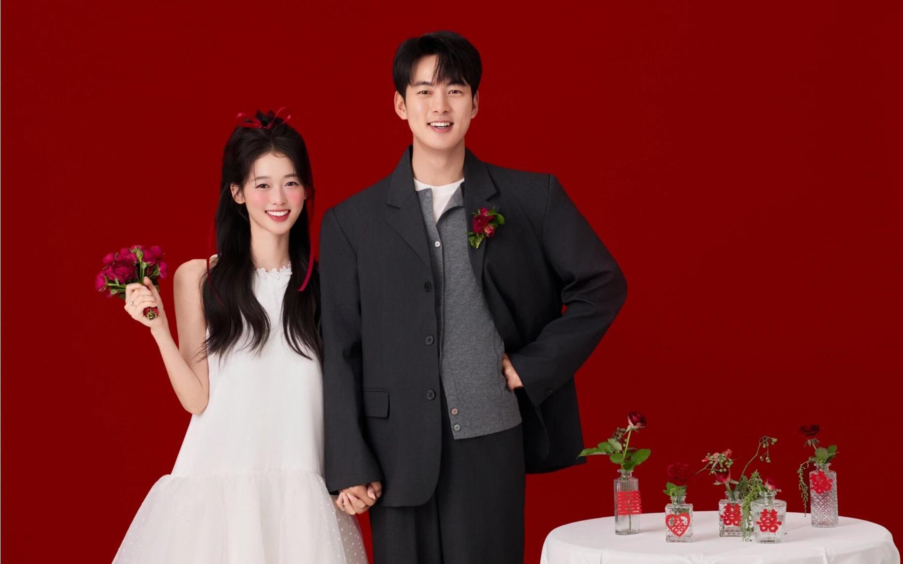 甜妹室内喜嫁婚纱照 俏皮幸福感超绝‼️