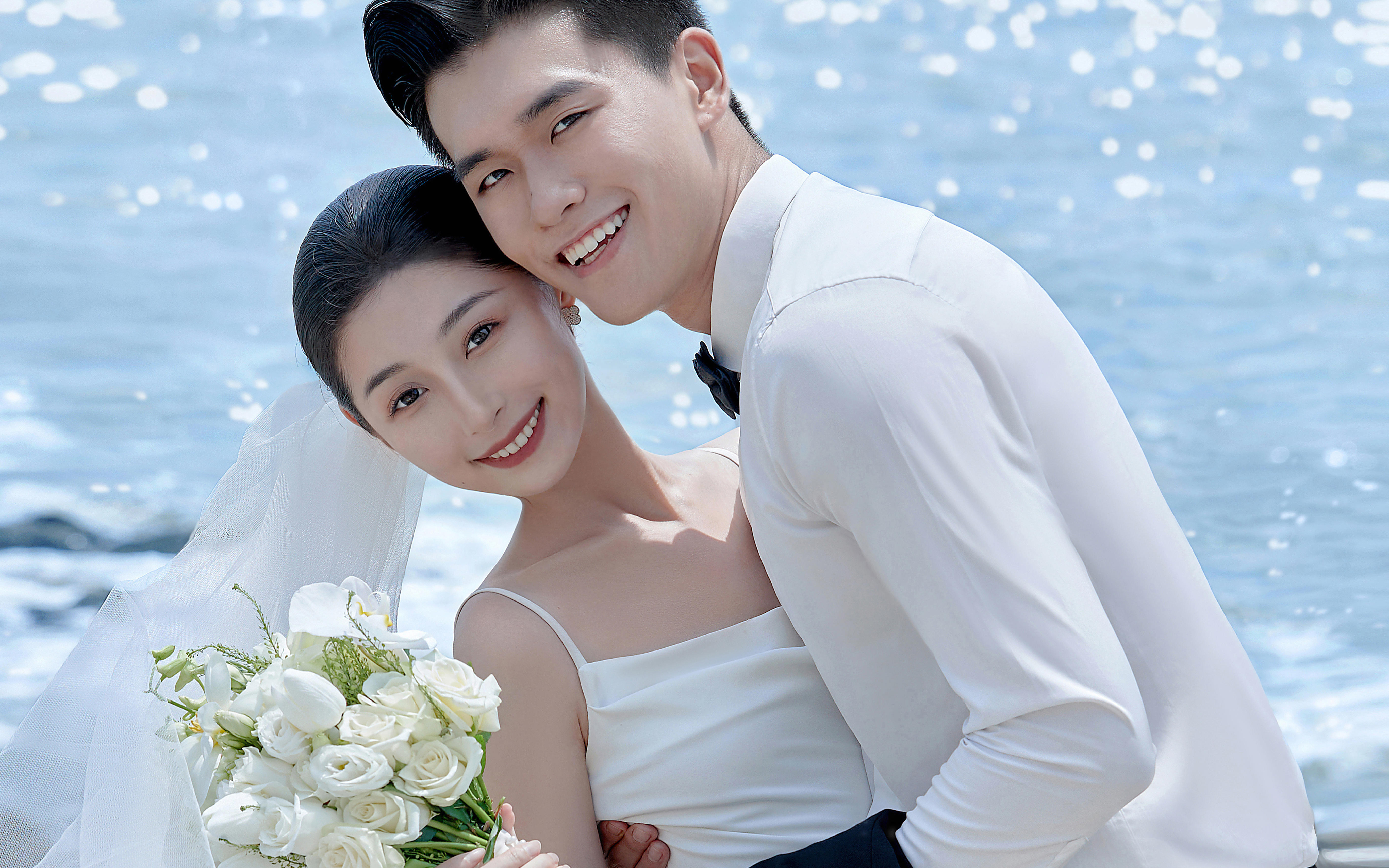 海島不可缺少的海景礁石婚照｜青島婚紗照