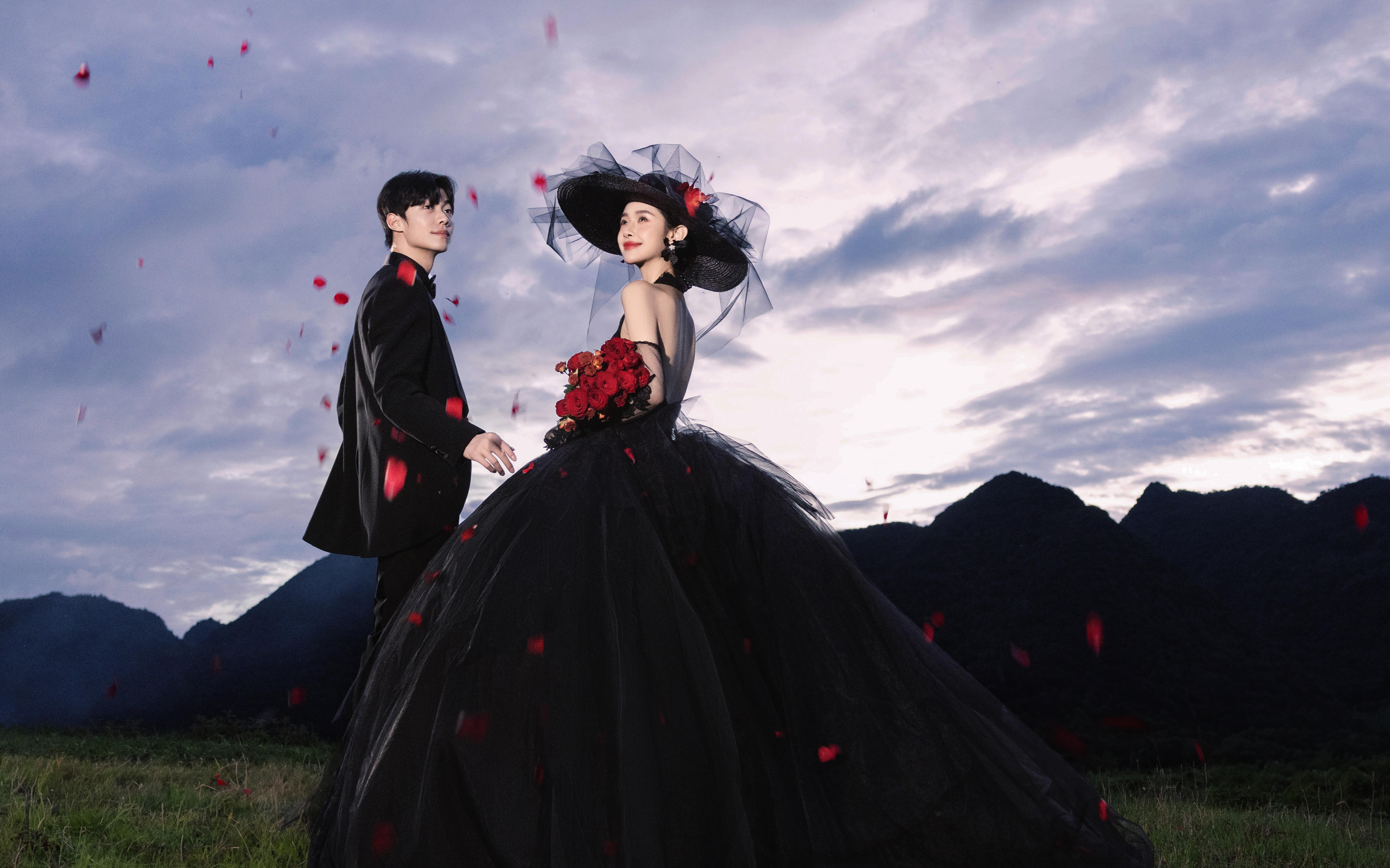 夜景赫本风婚纱照