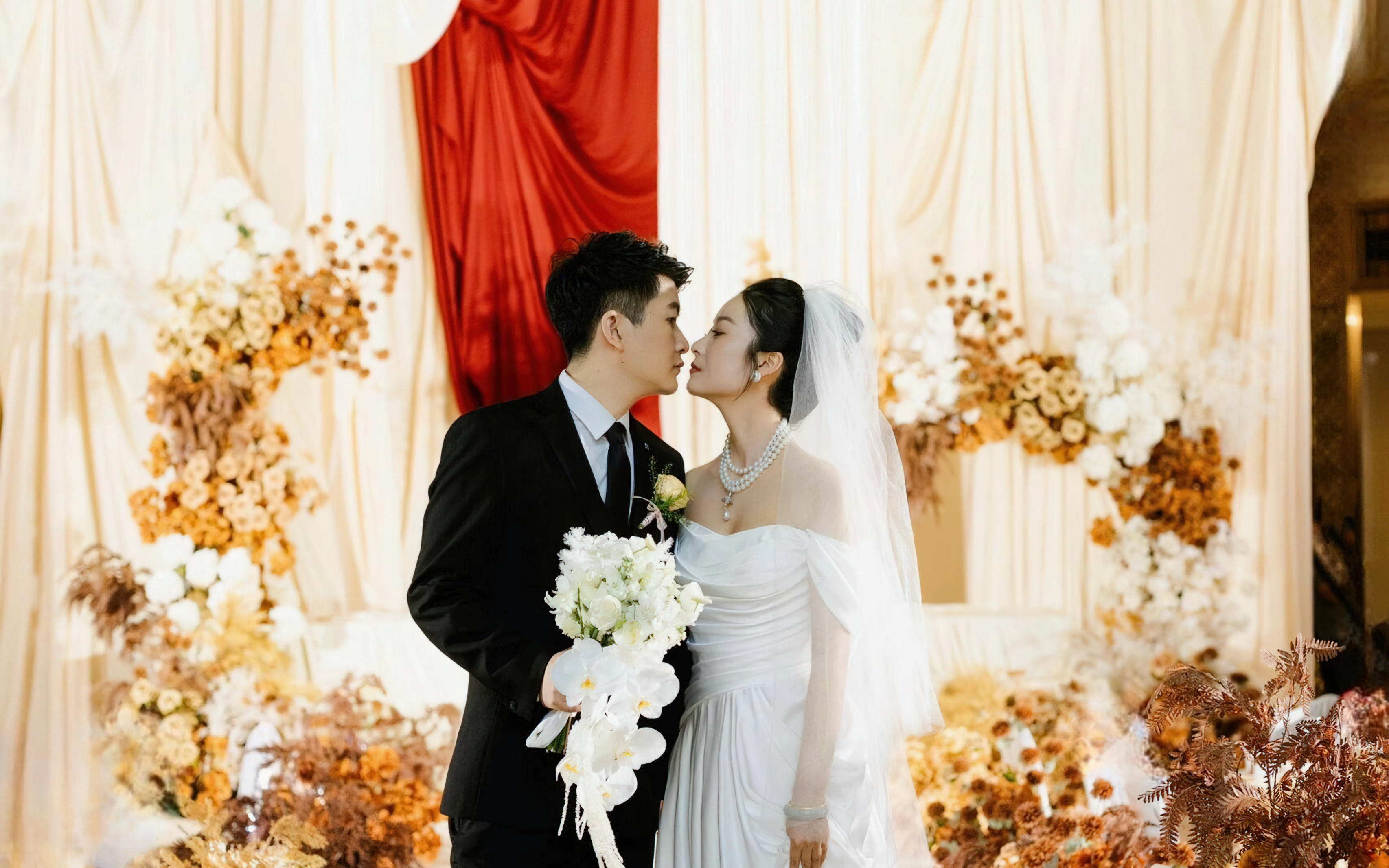 [景星门]红色香槟色系韩式布缦婚礼