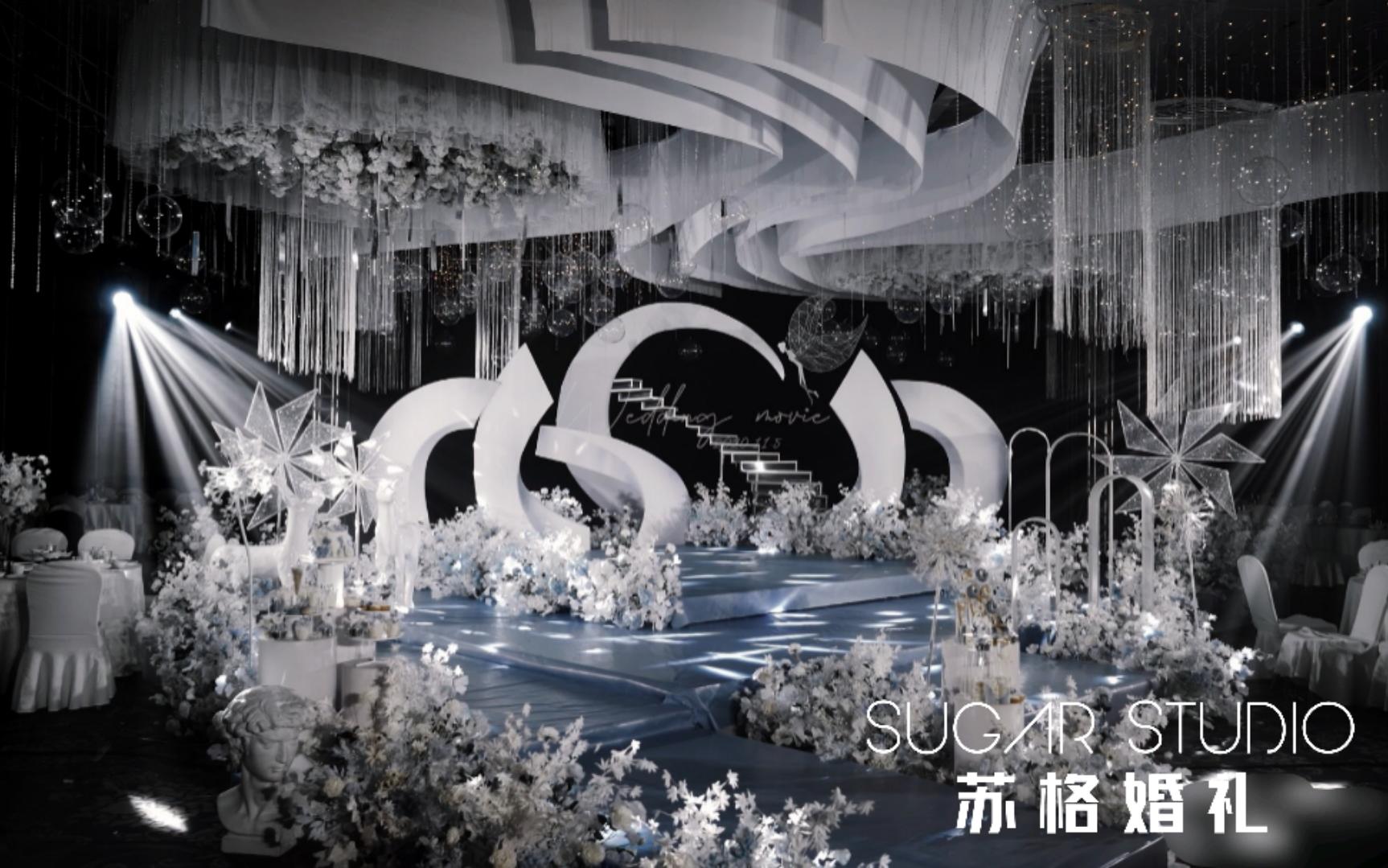 小清新蓝色婚礼也能这么大气？