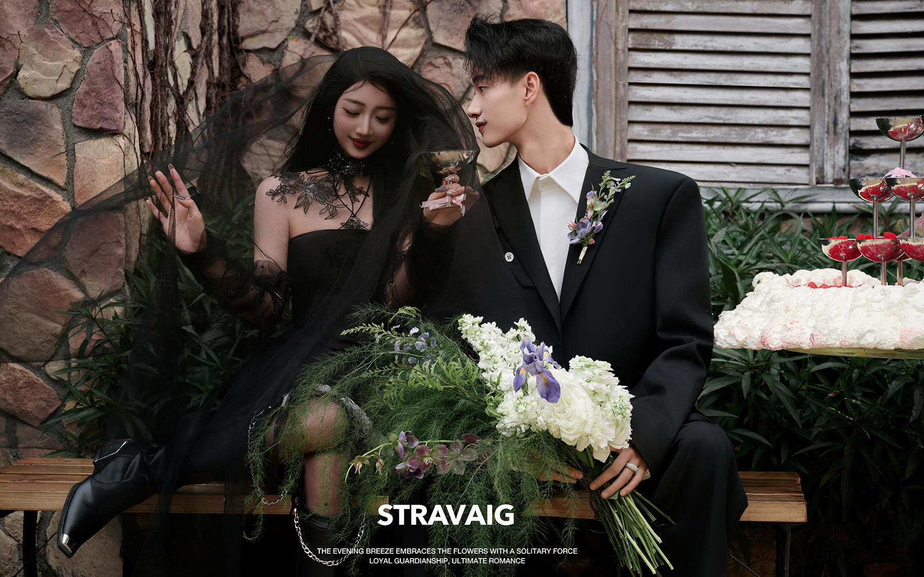 【真实客片】黑纱婚纱照丨谭谦逸&谦兔