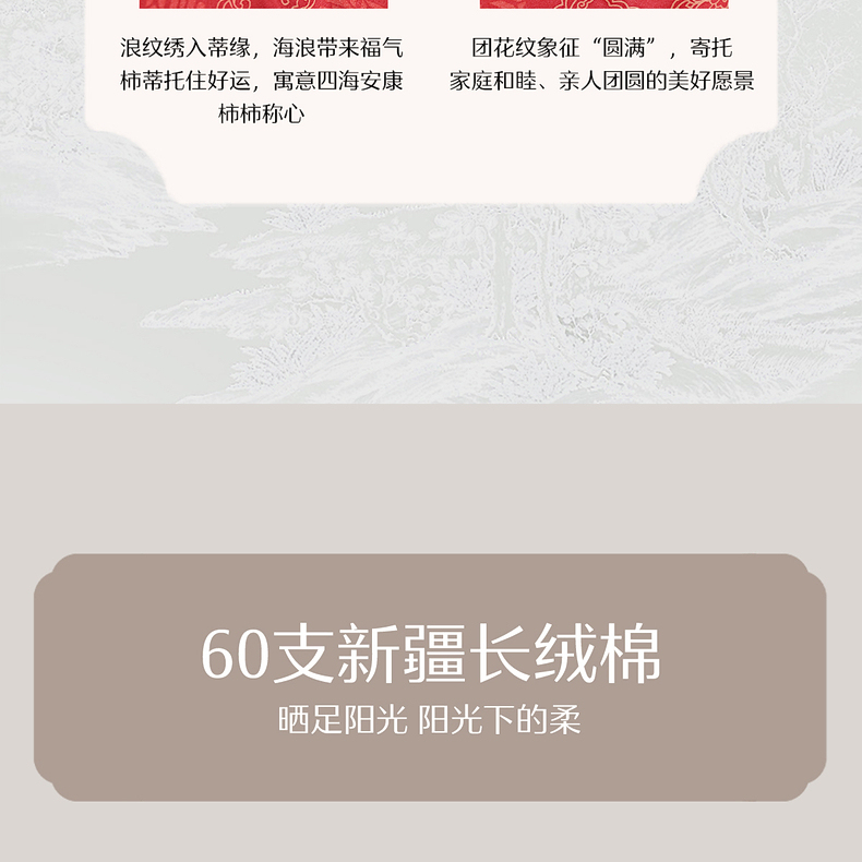 水星家紡  60支長(zhǎng)絨棉四件套  喜柿連連AY5DGQ04