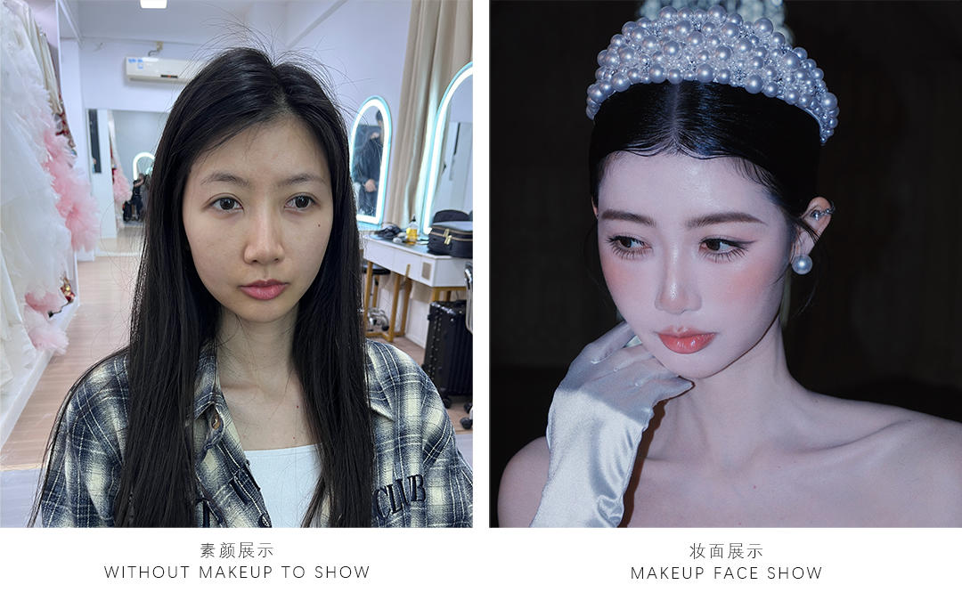 還原美貌 之客人妝前妝后婚紗照對比