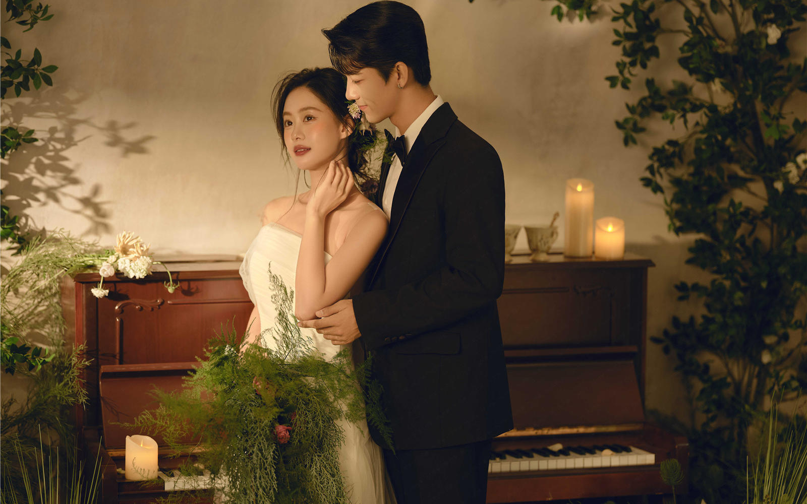 法式+森系=温柔到掐出水的婚纱照谁拍谁美！
