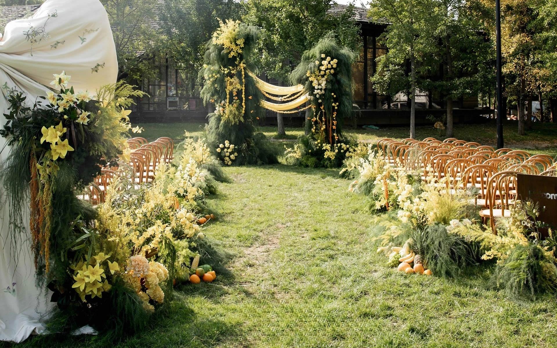 新款柠檬黄蔬果户外婚礼