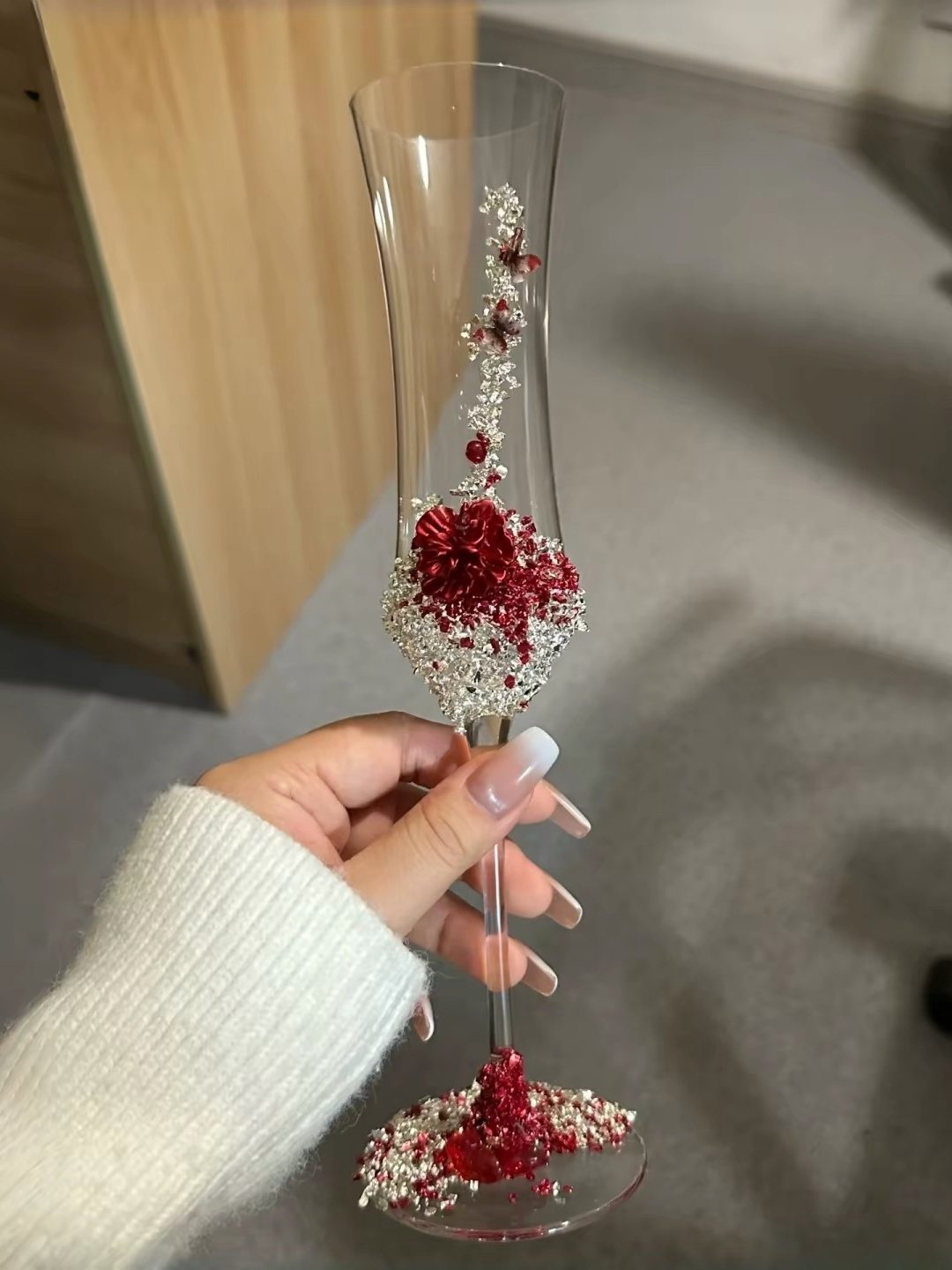 敬酒杯diy一对婚礼礼盒结婚材料包高级感香槟杯新娘婚庆订婚礼物