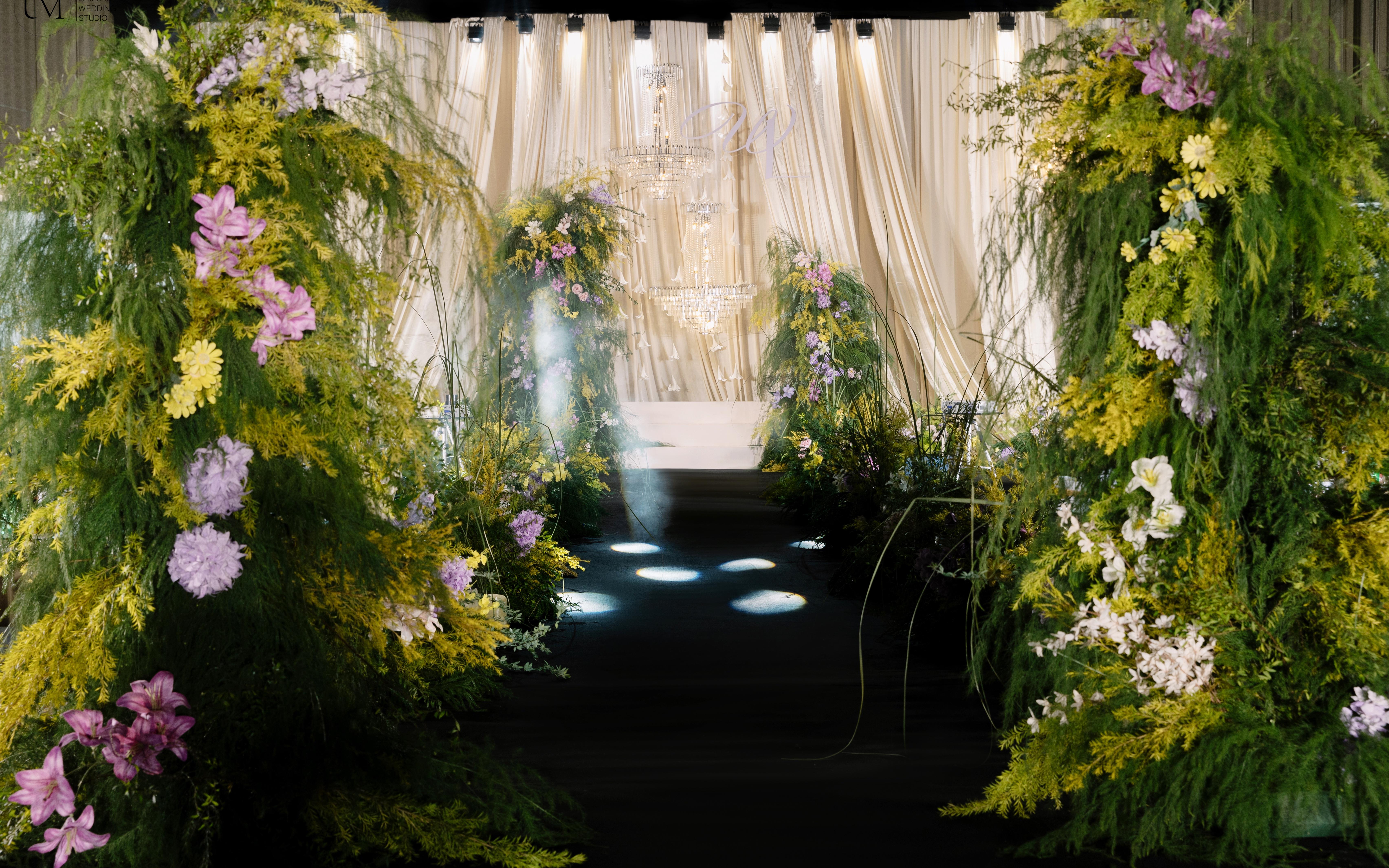 【UM婚禮】西安浐灞華邑酒店 香檳色布藝韓式婚禮