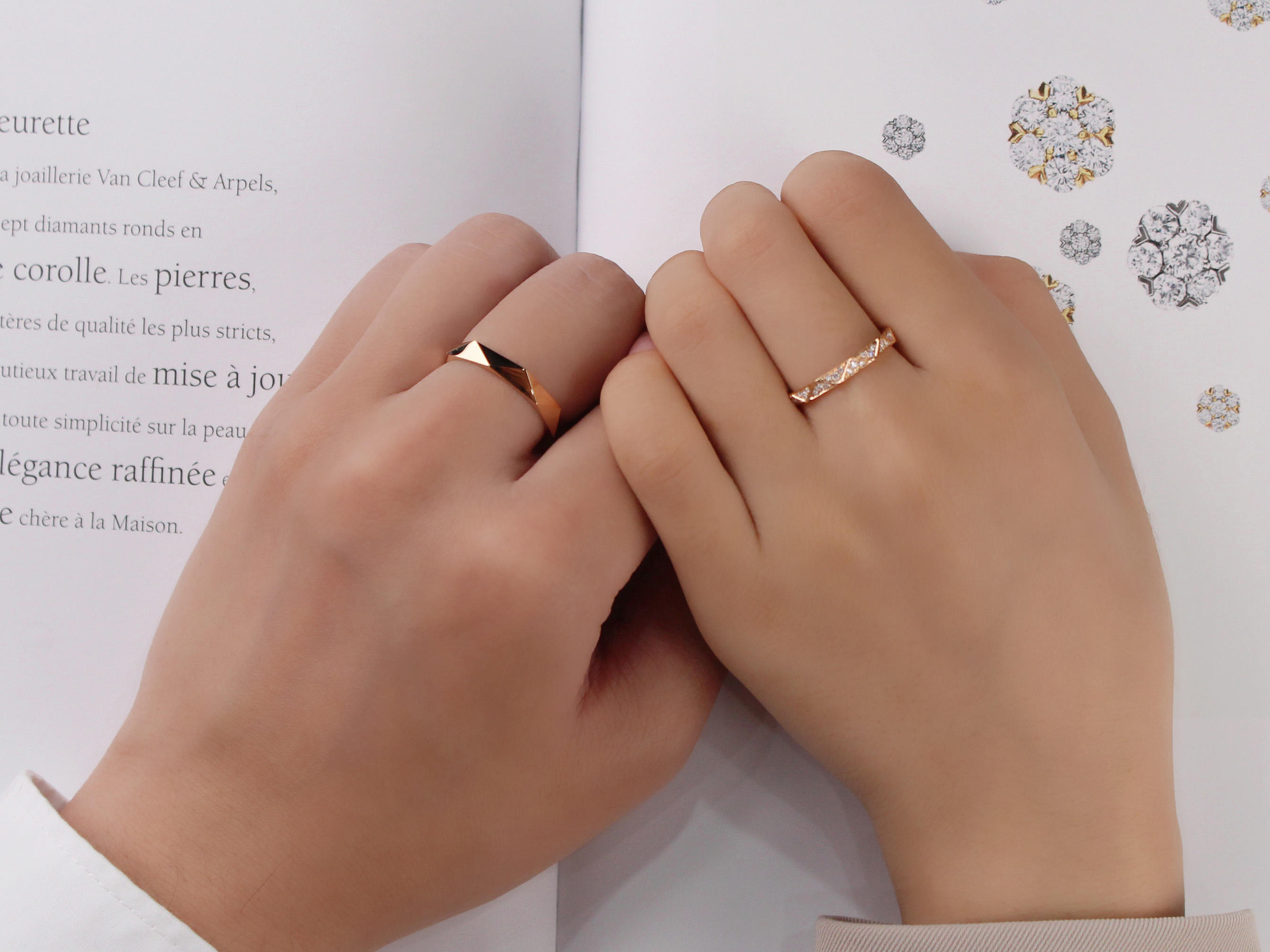 切割工艺情侣对戒男女结婚戒指18K金