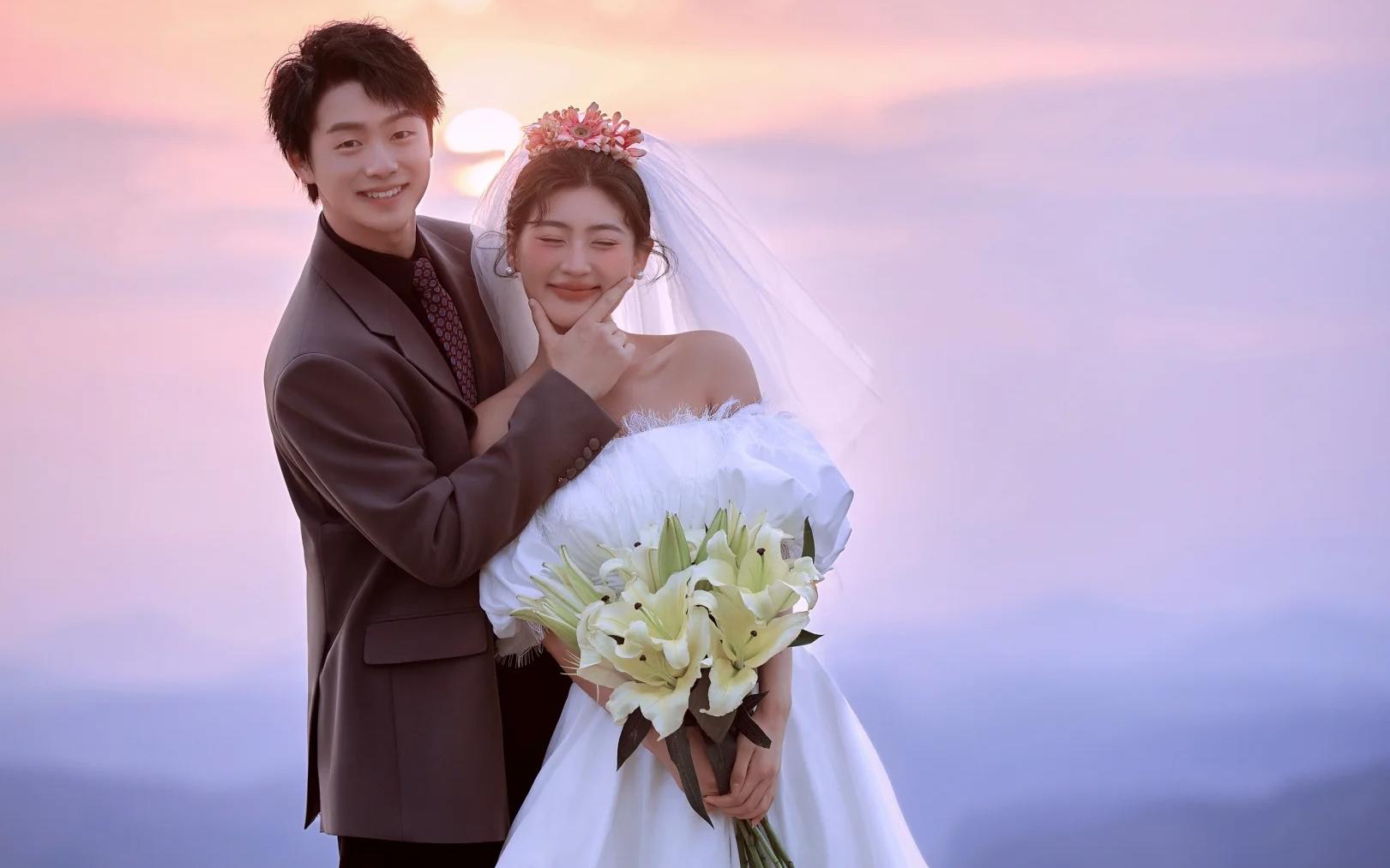  夕阳系列 湖边婚纱照