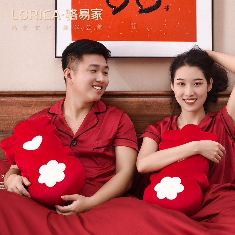 【熱銷爆款】「雙喜」抱枕結(jié)婚一對婚禮新款婚房壓床娃娃