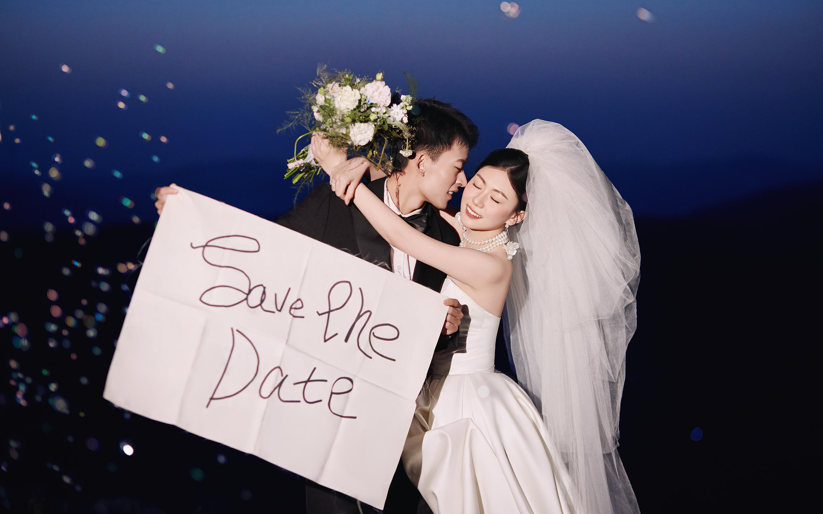 浪漫的blue hour！山顶蓝调婚纱照美哭了