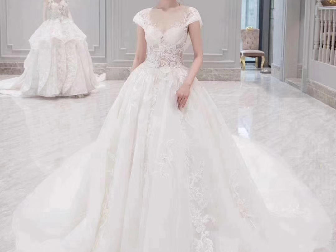 【玛莎婚纱礼服】轻奢梦幻全手工女神款主纱套餐
