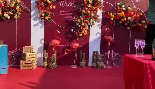 农村超洋气丨新中式庭院 红色系婚礼