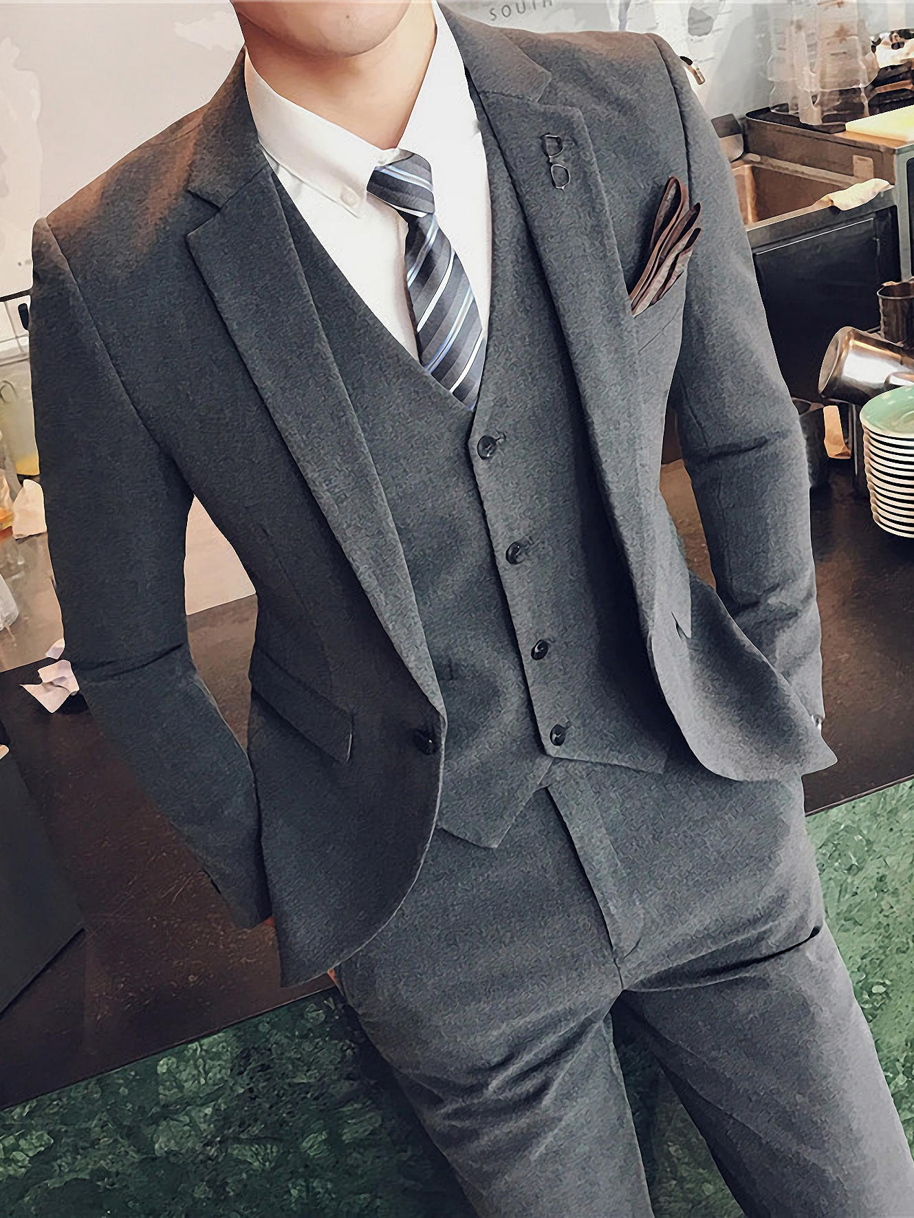 男士西服/婚礼新郎西装/工装团定